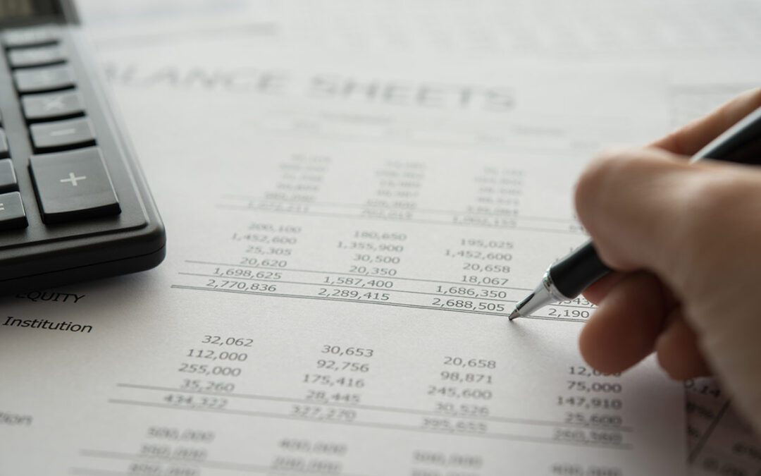 calculator and balance sheets