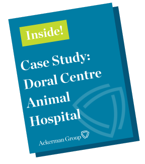 Case study graphic highlighting Dr. Anjanette Cabeza’s veterinary real estate outcome