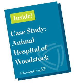 Case study graphic highlighting Dr. Anjanette Cabeza’s veterinary real estate outcome